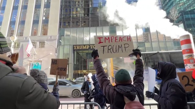 “Impeach Trump”: Fury Erupts Outside Trump Tower One Year Into Presidency