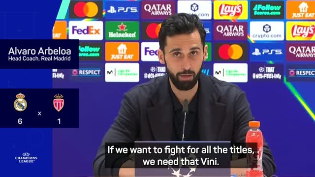 Vinicius 'unstoppable' when Bernabeu behind the him - Arbeloa