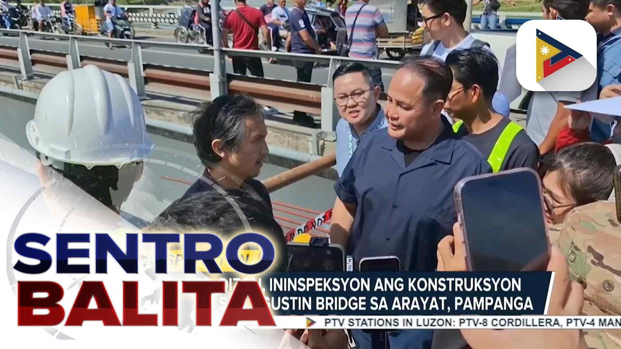 DPWH Sec. Dizon, ininspeksyon ang konstruksyon ng bagong San Agustin Bridge sa Arayat, Pampanga; gumuhong bahagi ng Arnedo Dike sa Brgy. Cupang noong Bagyong #UwanPH, ininspeksyon din | ulat ni Bernard Ferrer