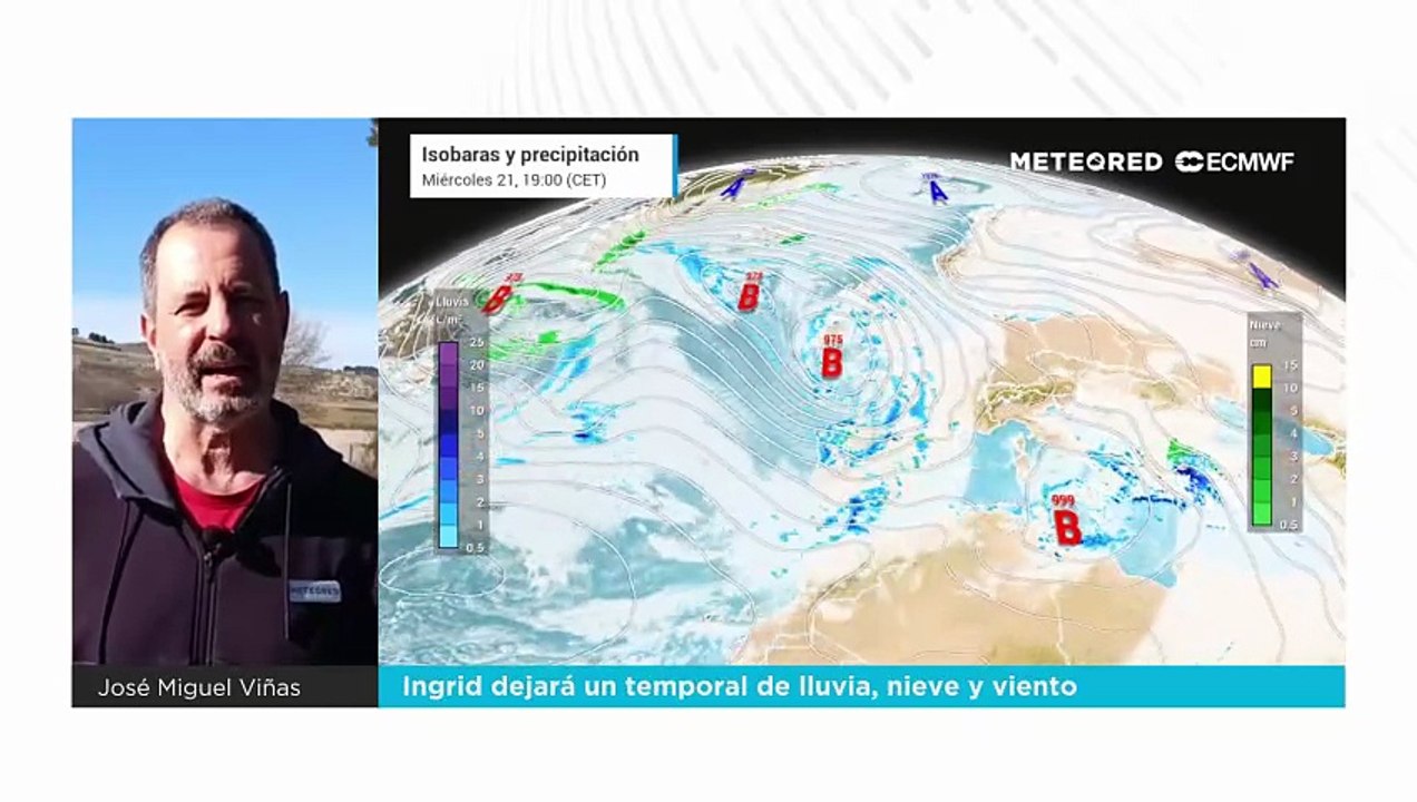 Ingrid dejará un temporal de lluvia, nieve y viento