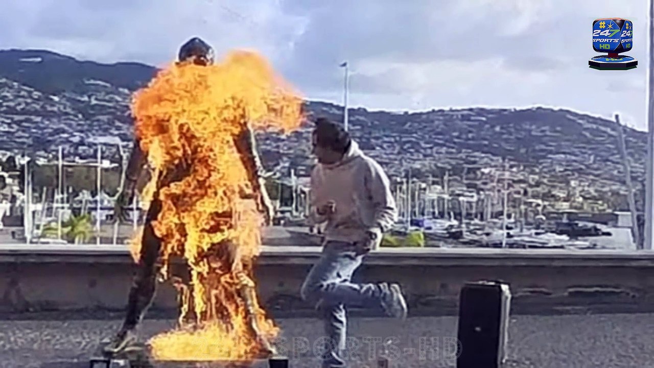 Cristiano Ronaldo Statue Set ON FIRE in Bizarre Video Online as Police Attempt to Hunt Down Vandal