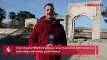 Türkiye'nin sınır dışı tek toprağı! Terör örgütü YPG/SDG'den kurtarılan Süleyman Şah türbesinin bulunduğu alan havadan görüntülendi