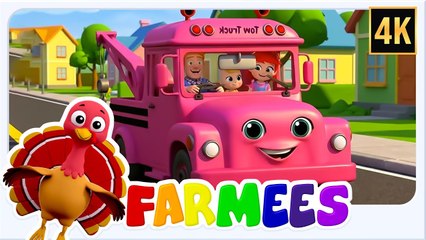 Wheels on the Tow Truck | Farmees Nursery Rhymes & Kids Songs | Educational Toddler Video