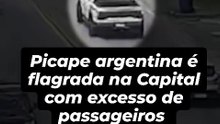 Picape argentina é flagrada com nove passageiros na SC-404, em Florianópolis