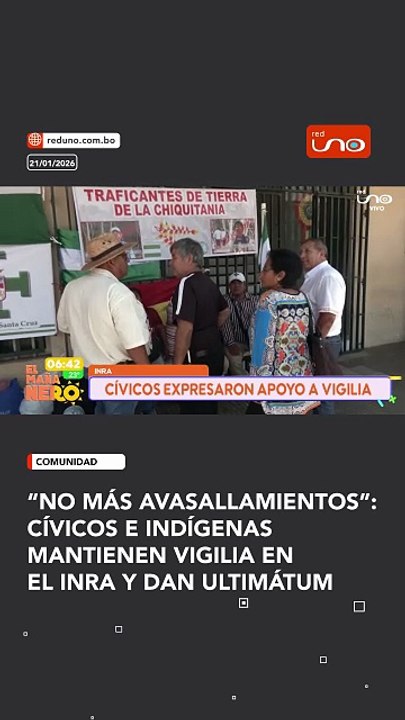 “No más avasallamientos”: cívicos e indígenas mantienen vigilia en el INRA y dan ultimátum