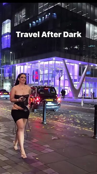 Sexy girl travel after dark