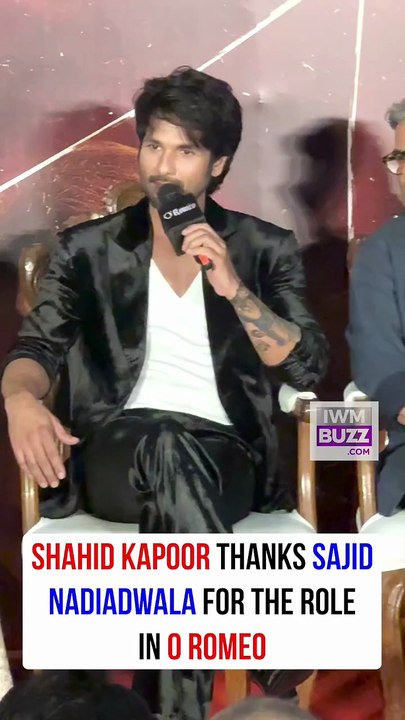 Shahid Kapoor thanked Sajid Nadiadwala for the...