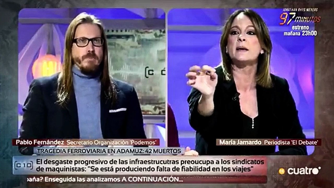 María Jamardo desarma al podemita Pablo Fernández por su hipocresía con Adamuz: «No tenéis lo que hay que tener»