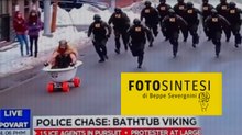 E con un vichingo dentro una vasca a rotelle «Fotosintesi» vi saluta