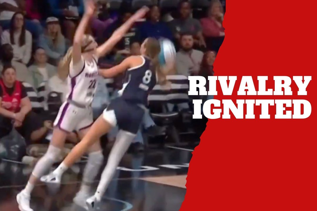 Cameron Brink erupts after delivering a block on Alanna Smith that ignites a new rivalry