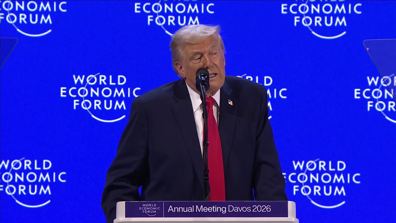 TRUMP ADDRESSES GREENLAND STORM AT DAVOS, RULES OUT MILITARY ACTION