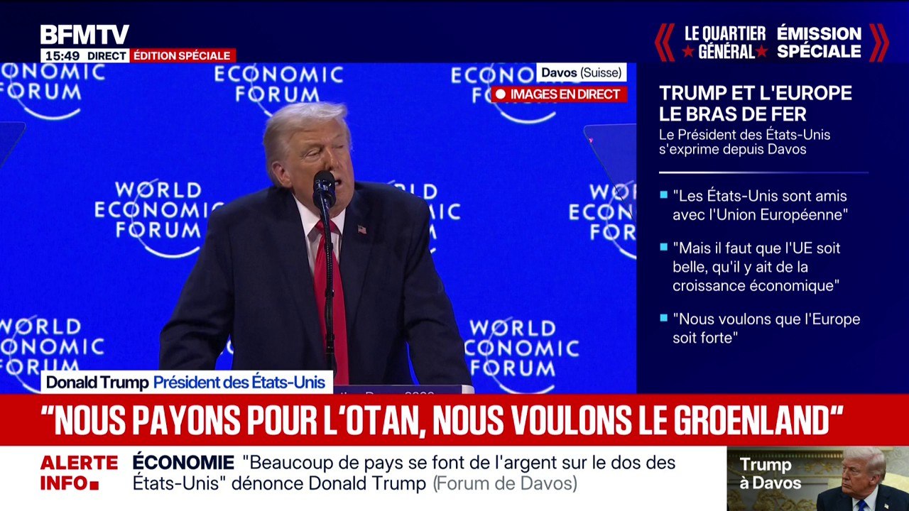 "Les États-Unis sont de retour, plus grands et plus forts que jamais" rappelle Donald Trump en conclusion de son discours à Davos