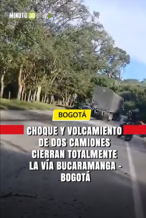 Un aparatoso accidente de tránsito tiene totalmente bloqueada la vía nacional que comunica a Bucaramanga con Boyacá y Bogotá
