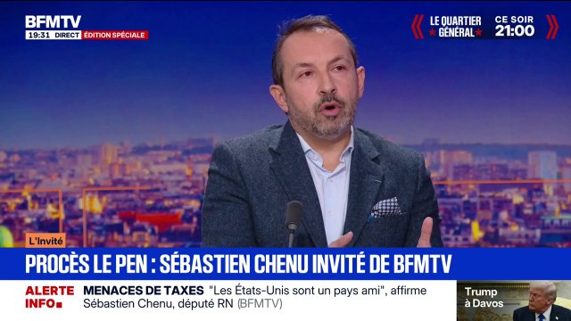 Procès du RN Il n'y a pas eu un euro qui est passé dans la poche de Marine Le Pen , déclare Sébastien Chenu, vice-président du parti