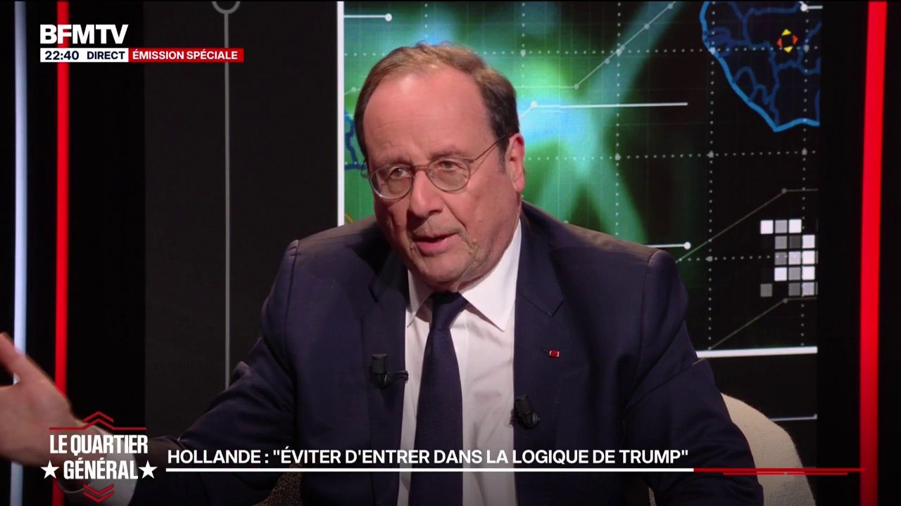 "Trop longtemps les dirigeants européens ont pensé qu'il était possible de dialoguer avec raison, avec Donald Trump", déclare François Hollande