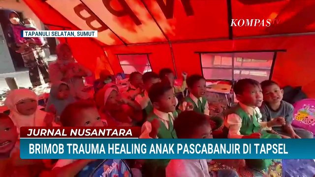 Anak Korban Banjir Bandang Batangtoru Jalani Trauma Healing Bersama Brimob Polda Sumut