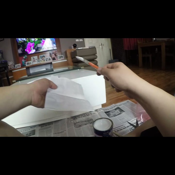 Relaxing Paint Brush Sounds – Painting My Table (No Talking)
