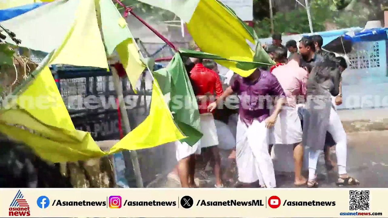 ശബരിമല സ്വർണ്ണക്കൊള്ളയിൽ പ്രതിഷേധിച്ച് തൃശൂർ കളക്ടറേറ്റിലേക്ക് യുവമോർച്ച മാർച്ച്