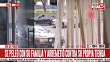 Discutió con su familia, se subió al auto y destruyó a choques su propio negocio