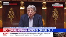"Tout dans ce budget est escroquerie, alors honte à ceux qui l'ont voulu", déclare Éric Coquerel, député LFI et président de la commission des finances