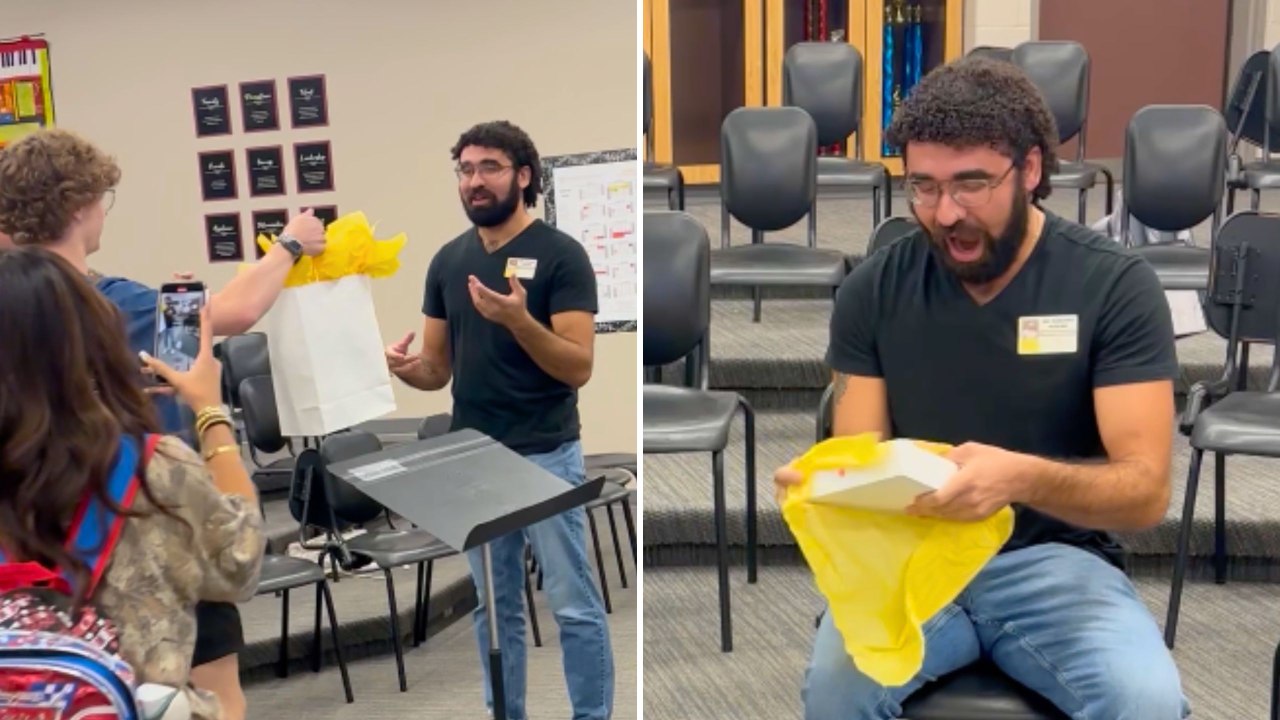 Class Surprise Beloved Music Teacher With iPad He Wanted To Organize His Collection | Happily TV