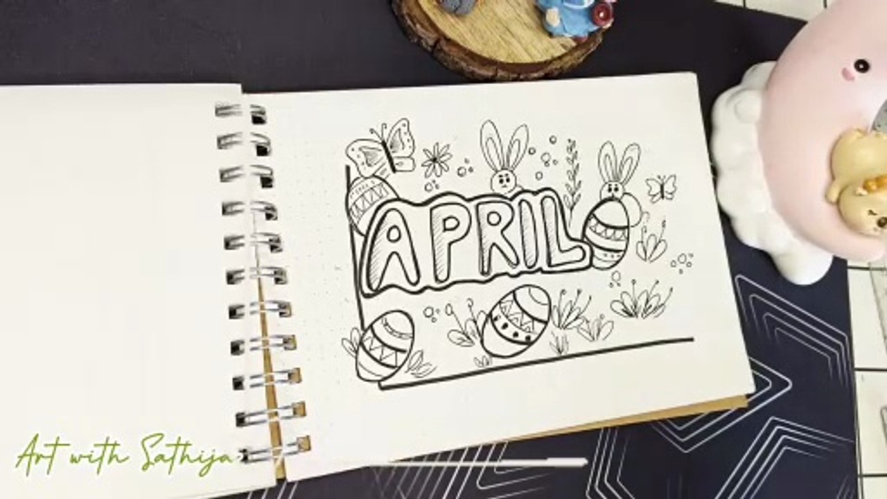 April Doodle Drawing | Easy Spring & Nature Theme Doodle Art for Beginners