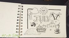 July Doodle Drawing | Easy Summer Theme Doodle Art for Beginners