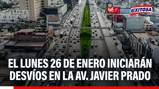 Javier Prado: El lunes 26 de enero iniciarán desvíos en la Av. Javier Prado por obras de vía rápida