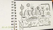 August Doodle Drawing 🌻 | Easy August Theme Doodle Art for Beginners | Step-by-Step