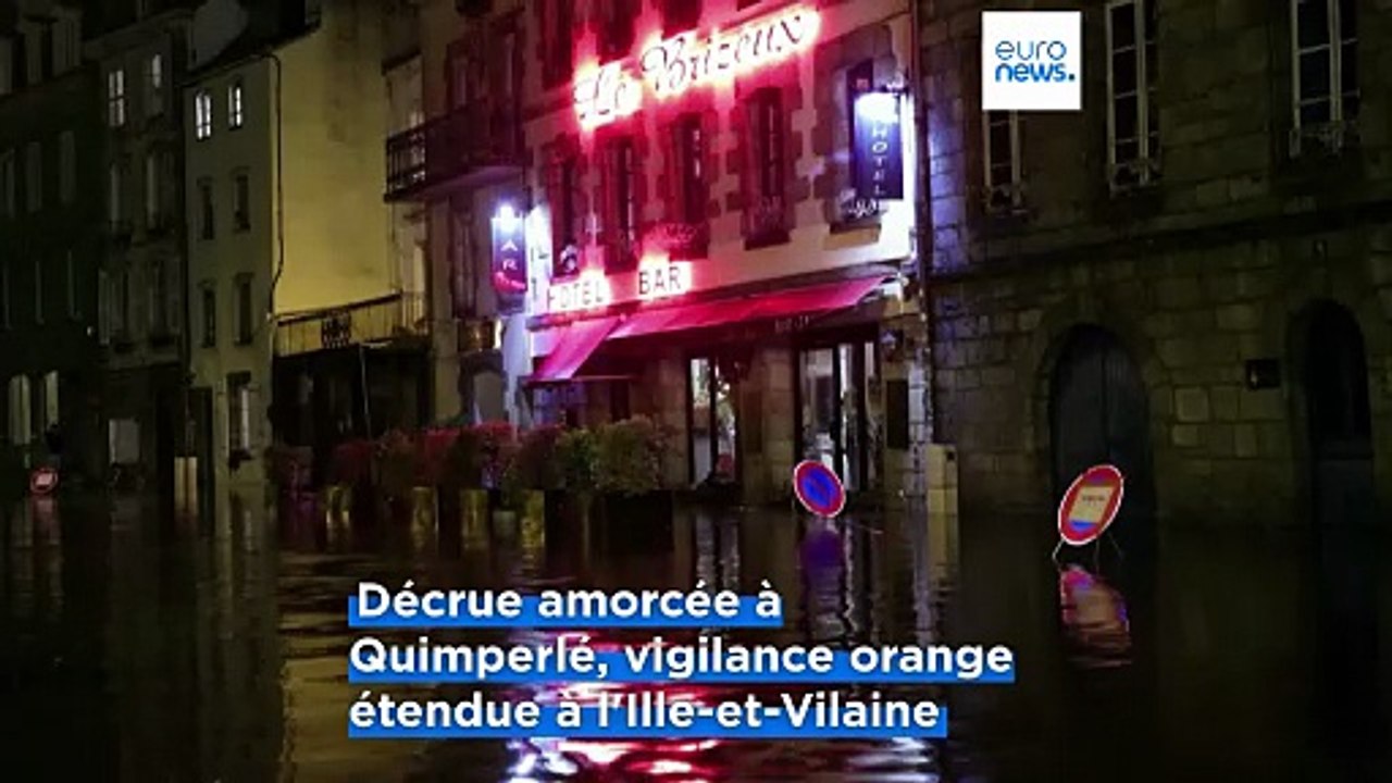 En Bretagne, trois cours d'eau en vigilance orange pour des crues inondent les centres-ville