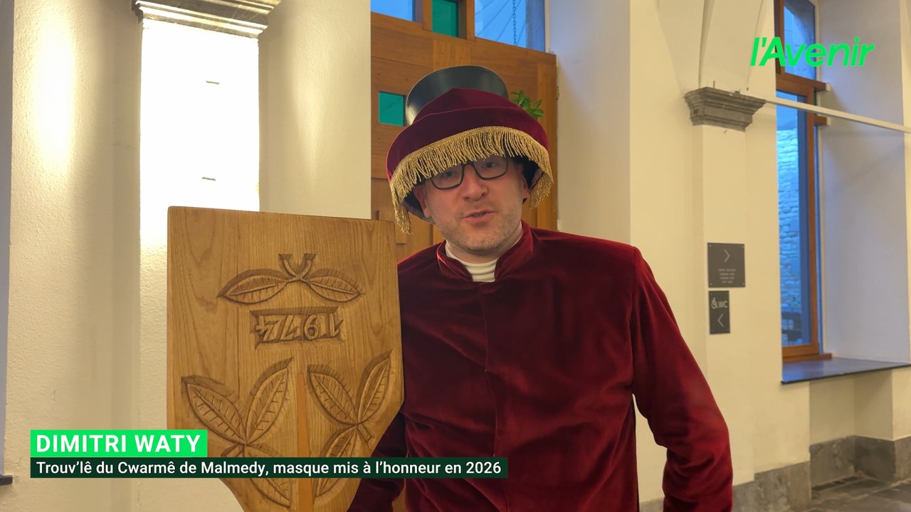 Dimitri Waty, le Trouv'lê du Cwarmê de Malmedy et masque traditionnel mis à l'honneur en 2026