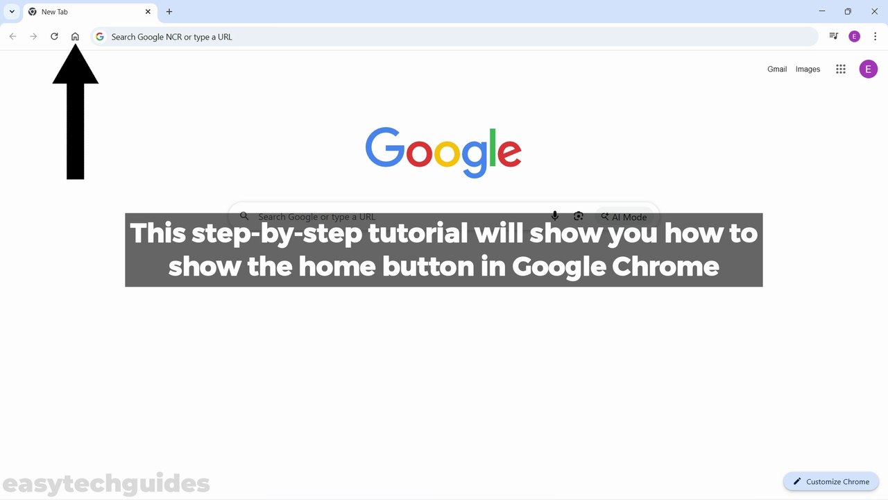 How to show the home button in Google Chrome