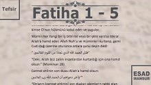 Esad Mansur - Fatiha Suresi 1-5 Tefsir