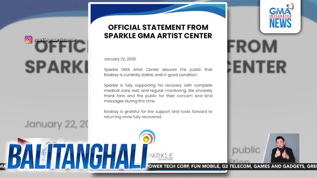 Sparkle GMA Artist Center - Boobay, stable at maayos na ang kondisyon matapos mag-collapse sa isang show | Balitanghali