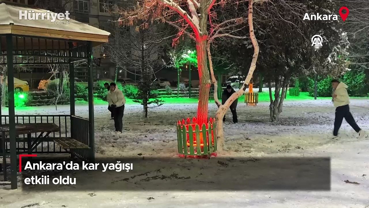 Ankara’da kar yağışı sürücülere zor anlar yaşattı