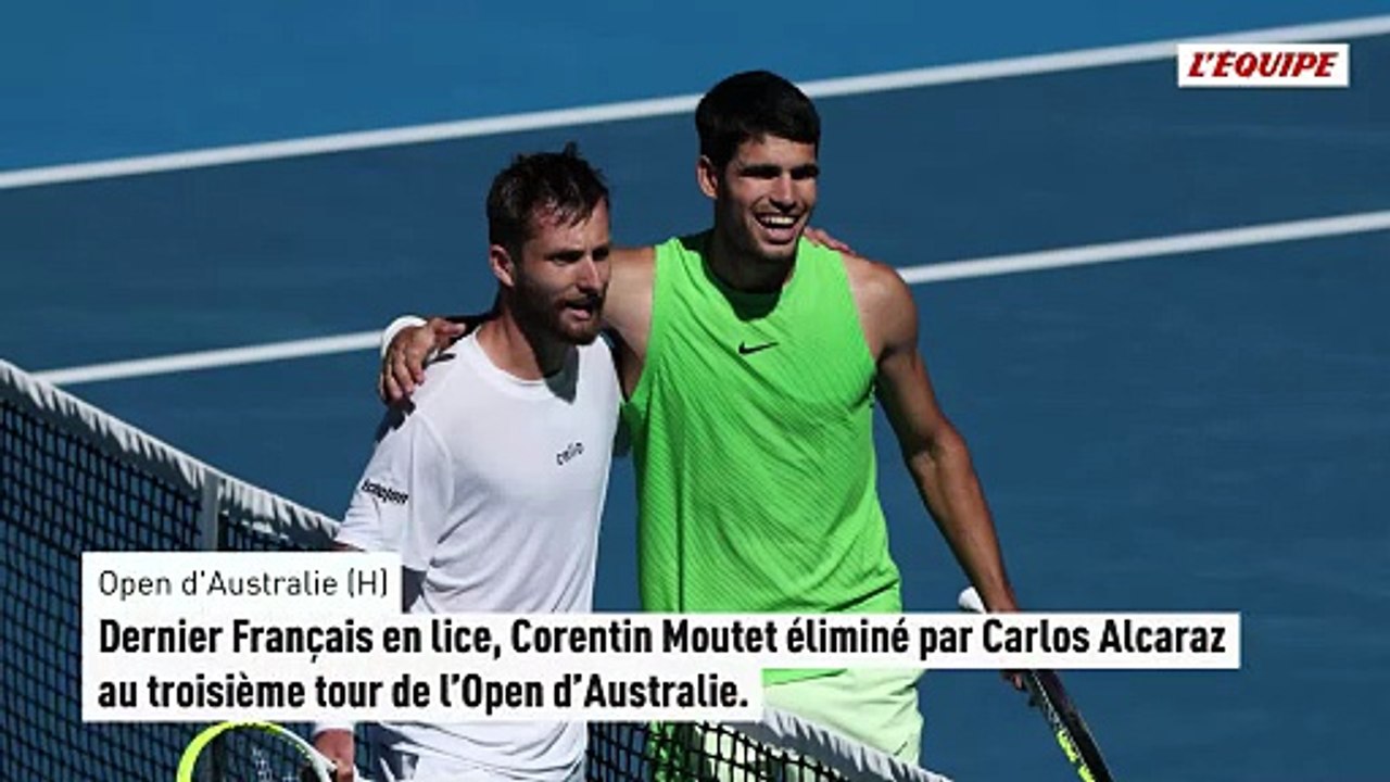 Dernier Français en lice, Corentin Moutet éliminé par Carlos Alcaraz au troisième tour de l'Open d'Australie - Tennis - Open d'Australie