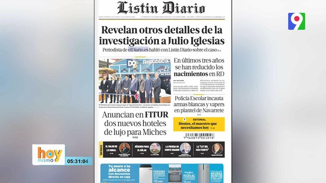 Titulares prensa dominicana viernes 23 de enero 2026 | Hoy Mismo