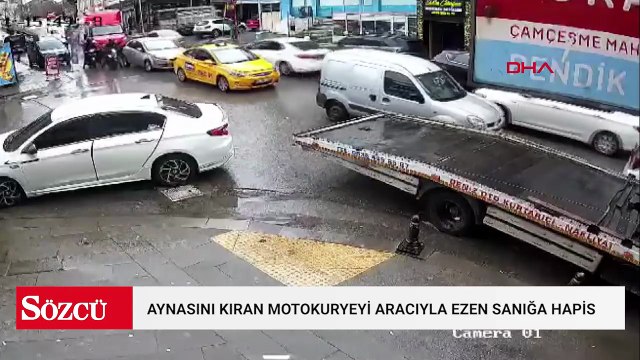 Pendik'te aynasını kıran motokuryeyi aracıyla ezen sanığa 7 yıl 9 ay hapis