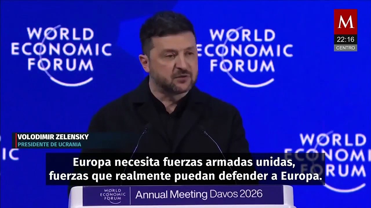 Zelenski ante el Foro DAVOS criticó la falta de fortaleza de Europa frente a conflictos armados