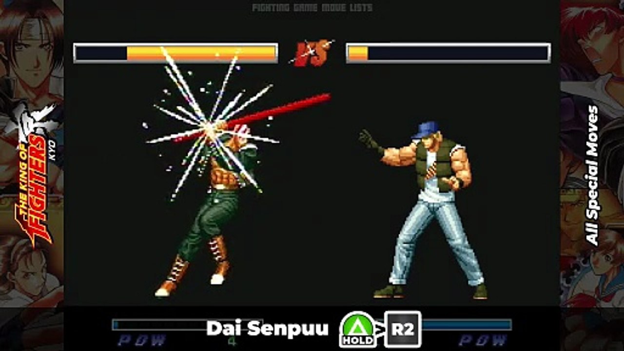 ALL SPECIAL MOVES TUTORIAL - The King of Fighters: Kyo (KOF KYO)