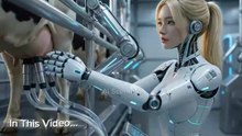 AI Girl Robot Managing a Modern Dairy Farm
