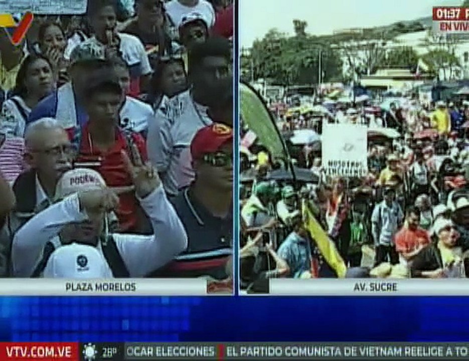 Pueblo lidera gran marcha exigiendo liberación del Presidente Maduro y la Primera Dama Cilia Flores