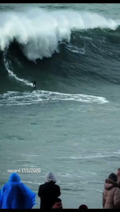 Vídeo mostra momento da queda de surfista catarinense em onda gigante de Nazaré