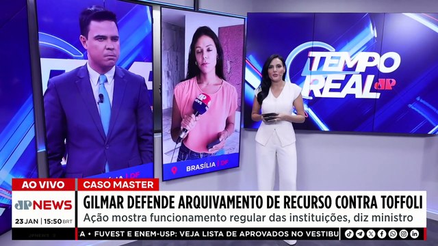 Banco Master: Gilmar Mendes defende arquivamento de recurso contra Dias Toffoli | TEMPO REAL