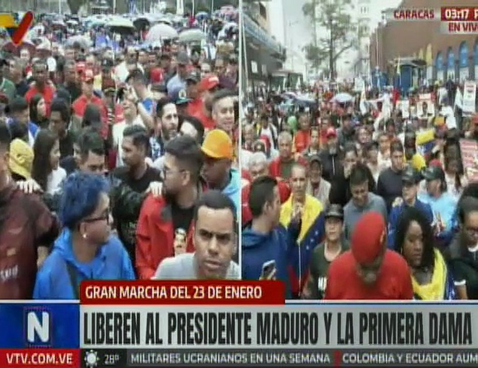Juventud venezolana marcha en respaldo al Presidente Nicolás Maduro y la Primera Dama Cilia Flores