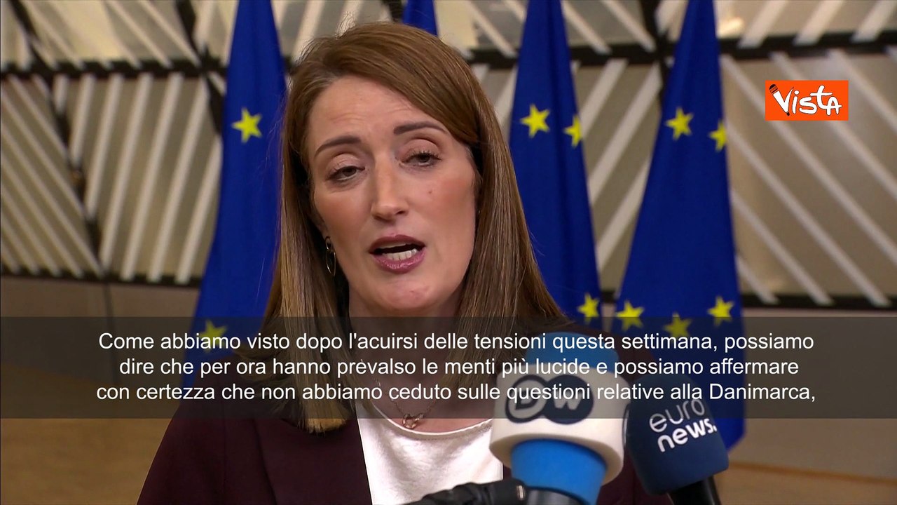 Metsola: Bene de-escalation su Groenlandia, avanti con accordo commerciale Ue-Usa
