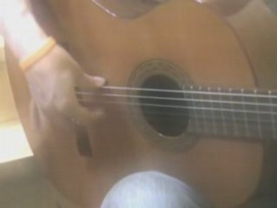 Avec une guitare classique Alhambra 3C