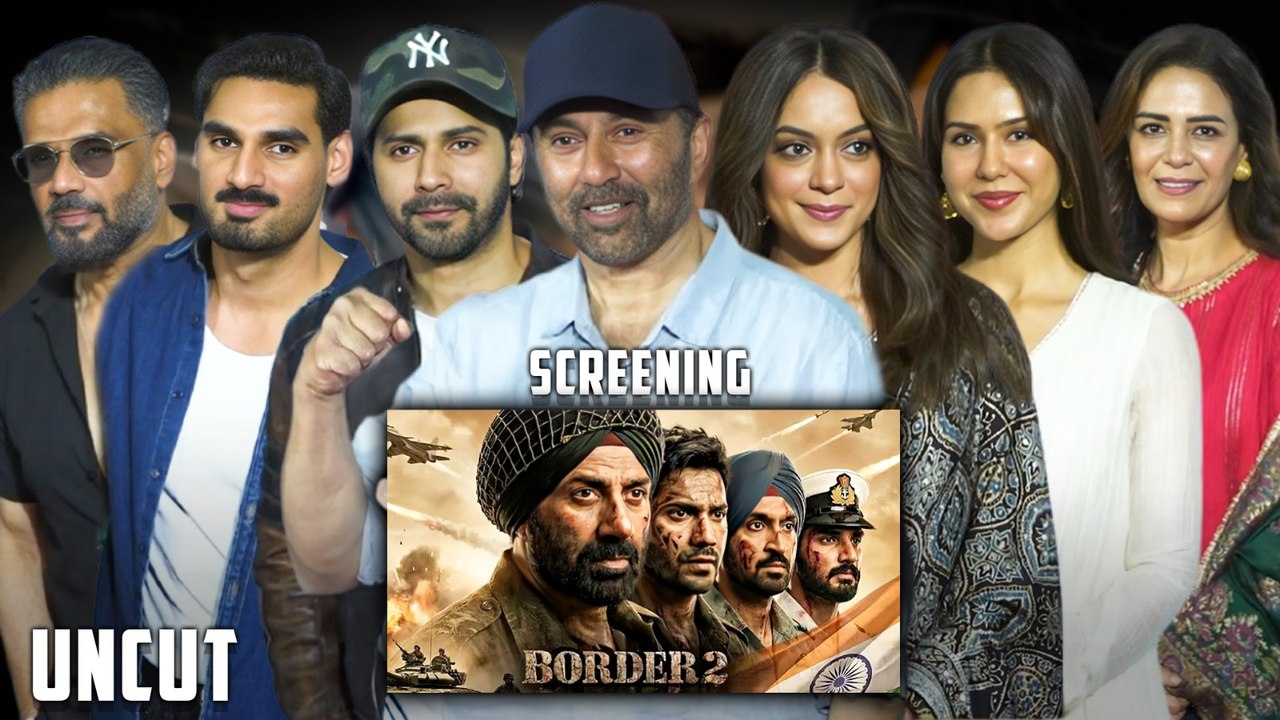 UNCUT Grand Border 2 Screening: Sunny Deol, Ahan Shetty, Vaurn Dhawan, Suniel Shetty & Others Attend