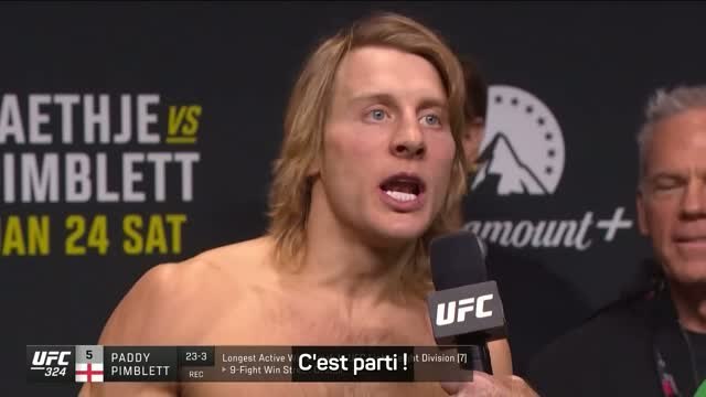 UFC 324 - Pimblett : Je vais ajouter une autre légende à mon palmarès