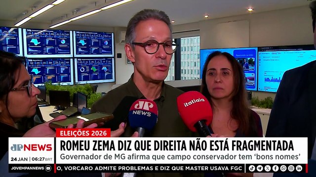 Romeu Zema diz que direita não está fragmentada e vê força em pré-candidaturas